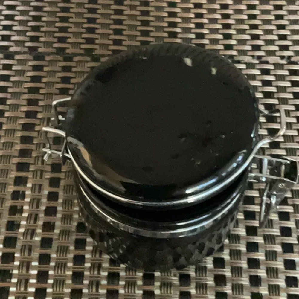 OGGI Black Ceramic Canister Knick Knack Trinket Sealed Container